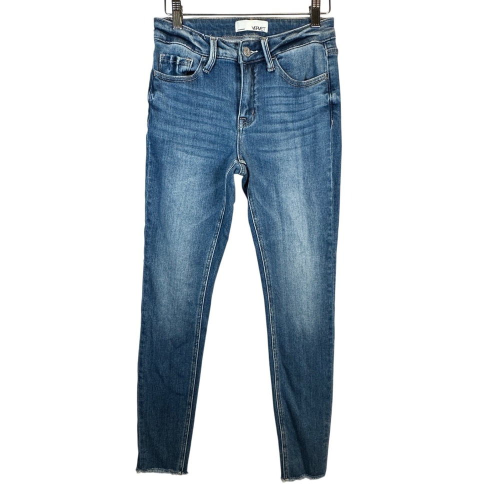 Vervet by Flying Monkey Blue Skinny Jeans Raw Hem V3184M Size 26